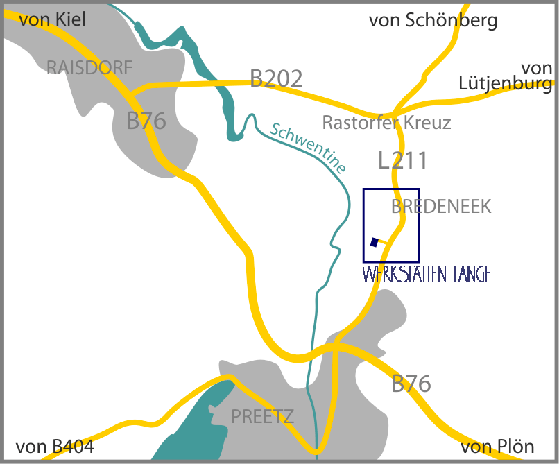 Anfahrtskizze Werkstätten Lange