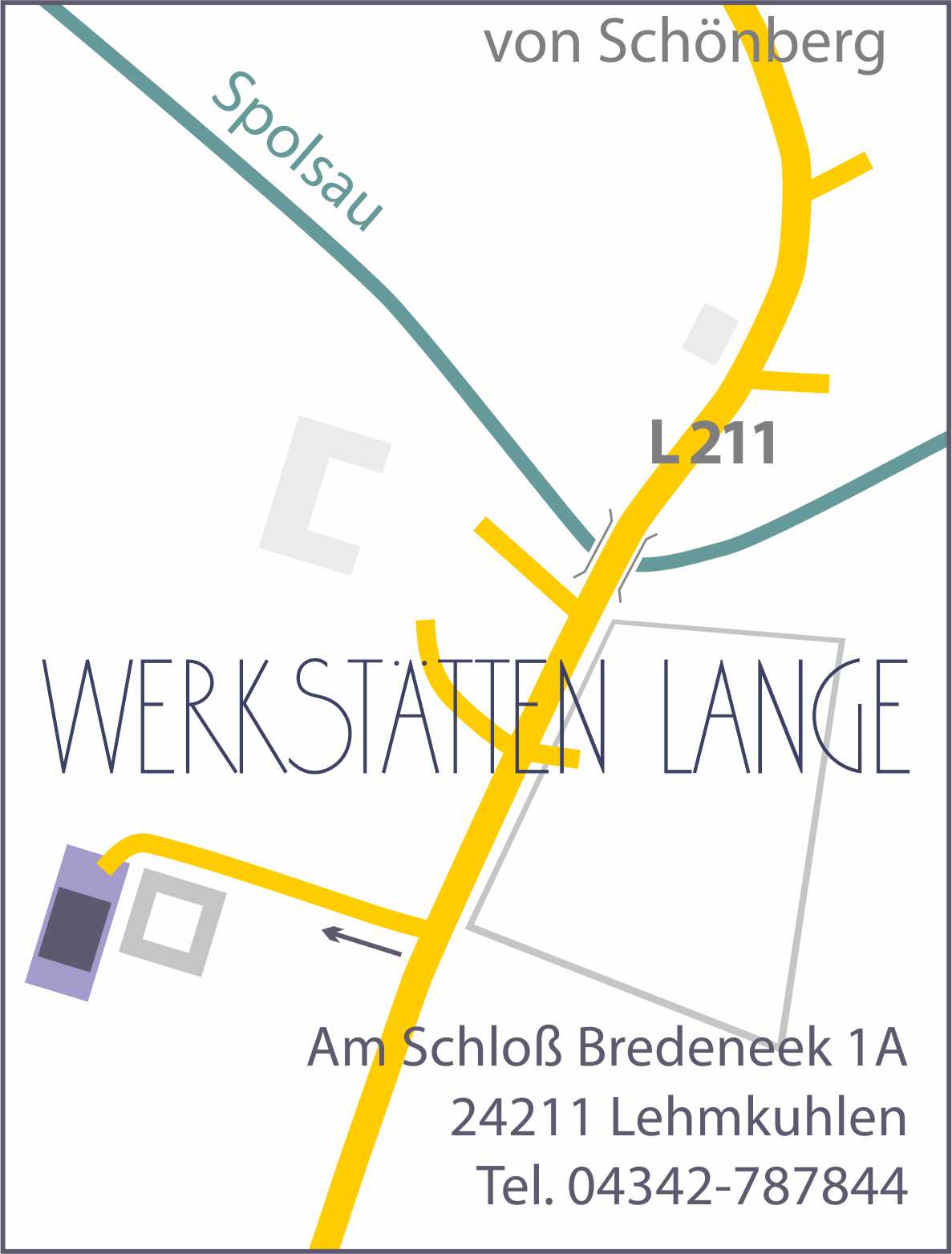 Detaillierte Anfahrt Werkstätten Lange